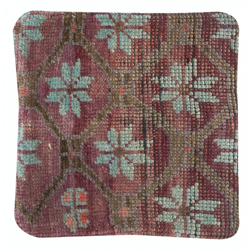 Vintage Turkish Wool Cushion Cover. Handmade Rug Pillow. Rustic Decor Throw Pillow