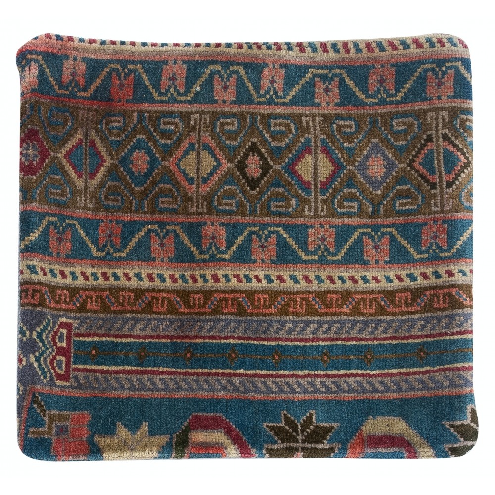 Vintage Handmade Turkish Wool Rug Cushion Cover. Rug Pillow. Boho Home Decor