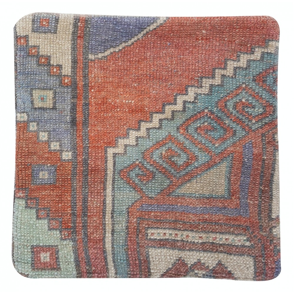 Handknotted Turkish Wool Cushion Cover. Rug Throw Pillow. Home Gift. Vintage Toss Pillow