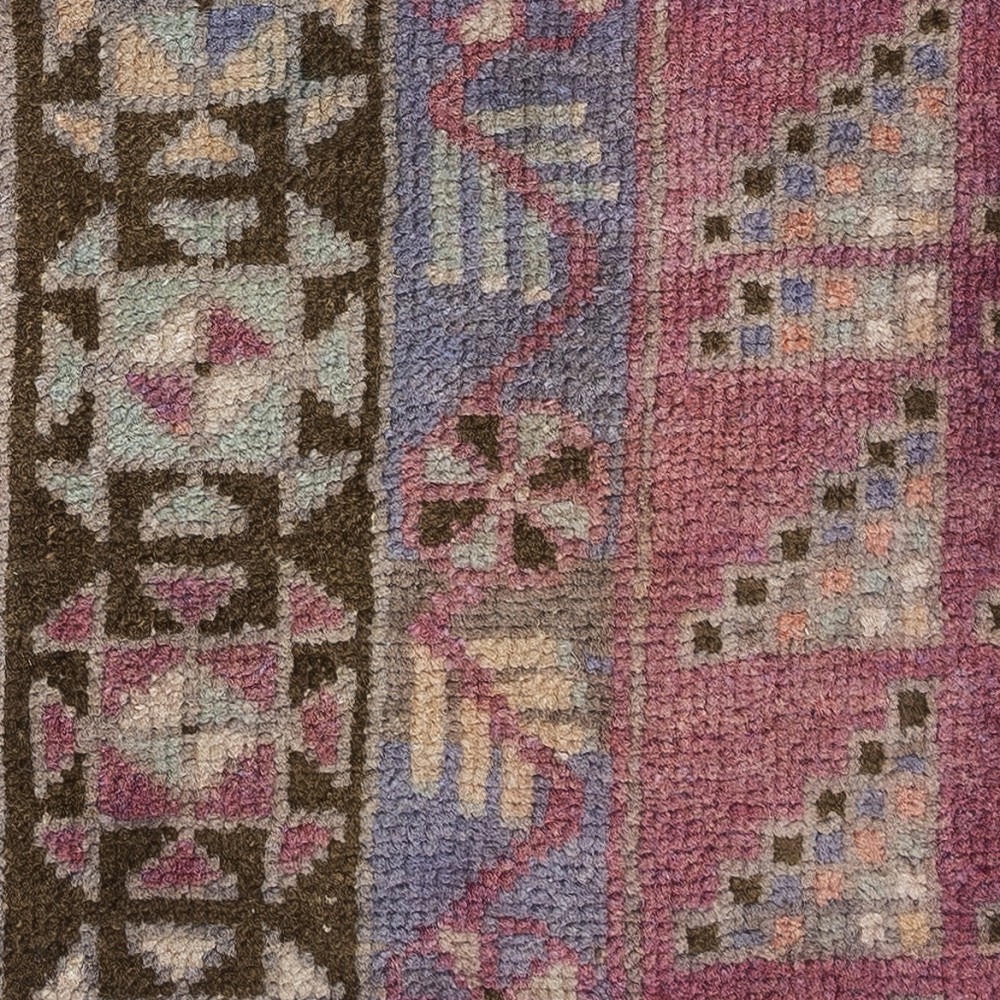 One-of-a-Kind Turkish Rug Pillow. Handknotted Wool Rug Cushion. Vintage Toss Pillow