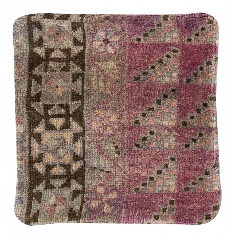 Rustic Handmade Wool Cushion Cover. Vintage Rug Pillow. Turkish Toss Pillow