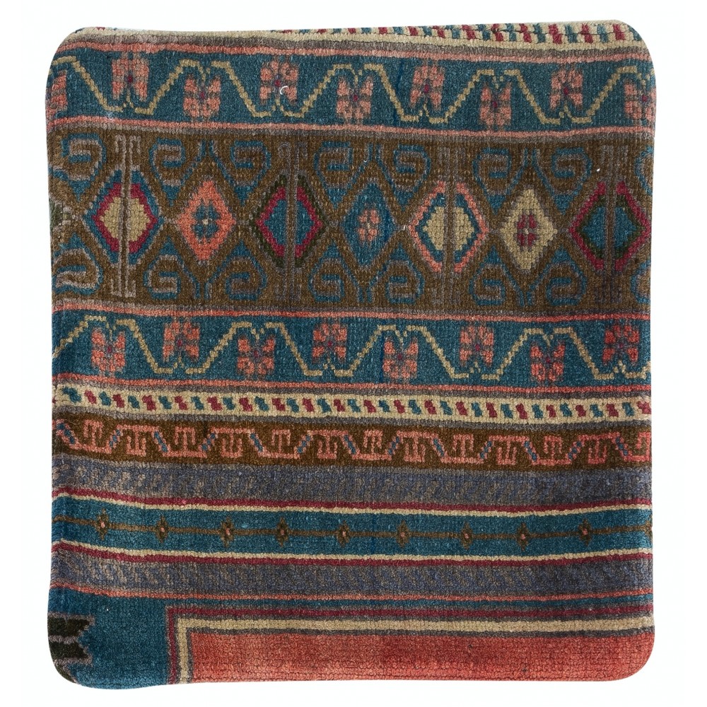Handmade Turkish Wool Cushion Cover. Handmade Rug Pillow. Rustic Throw Pillow
