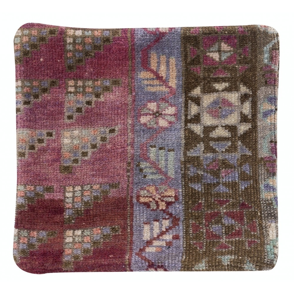 Vintage Handmade Turkish Wool Rug Cushion Cover. Rug Pillow. Boho Home Decor