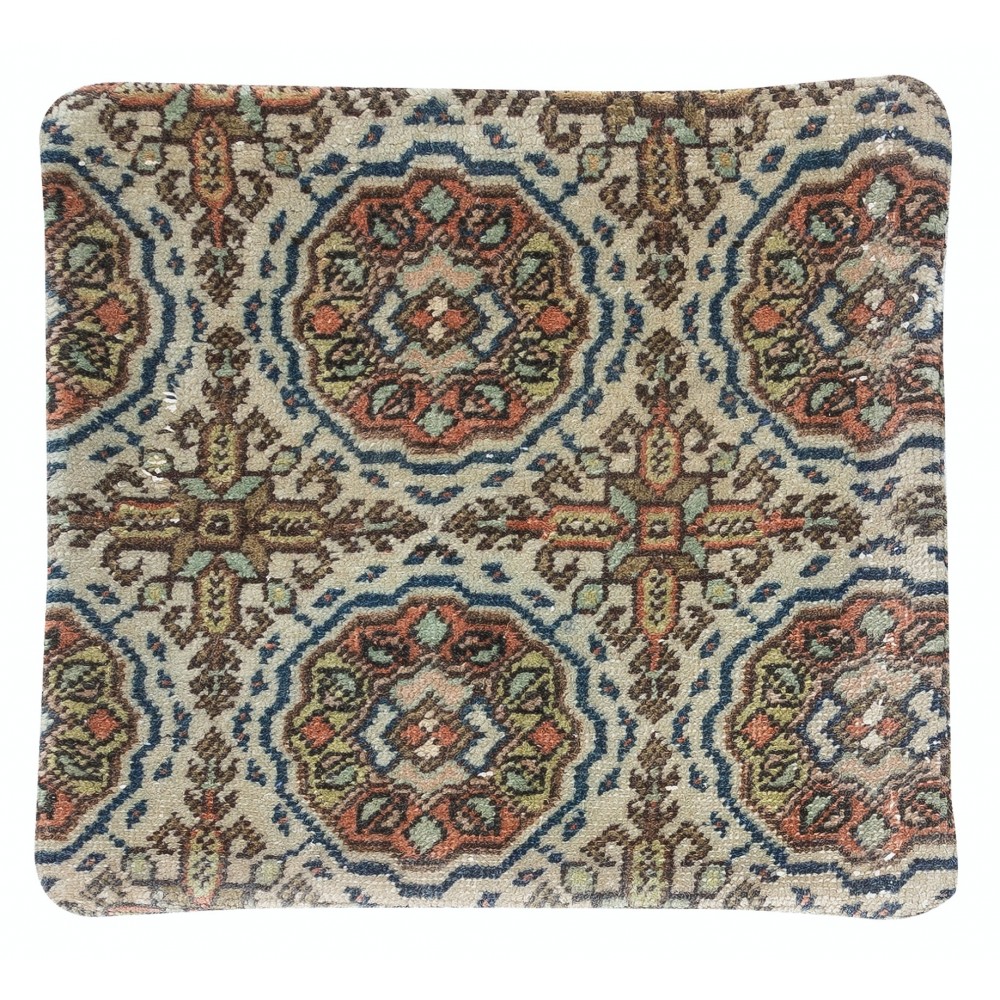 Turkish Rug Throw Pillow. Handmade Wool Cushion Cover. Vintage Toss Pillow
