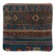 Hand-knotted Turkish Wool Rug Cushion Cover. Rustic Throw Pillow. Home Gift