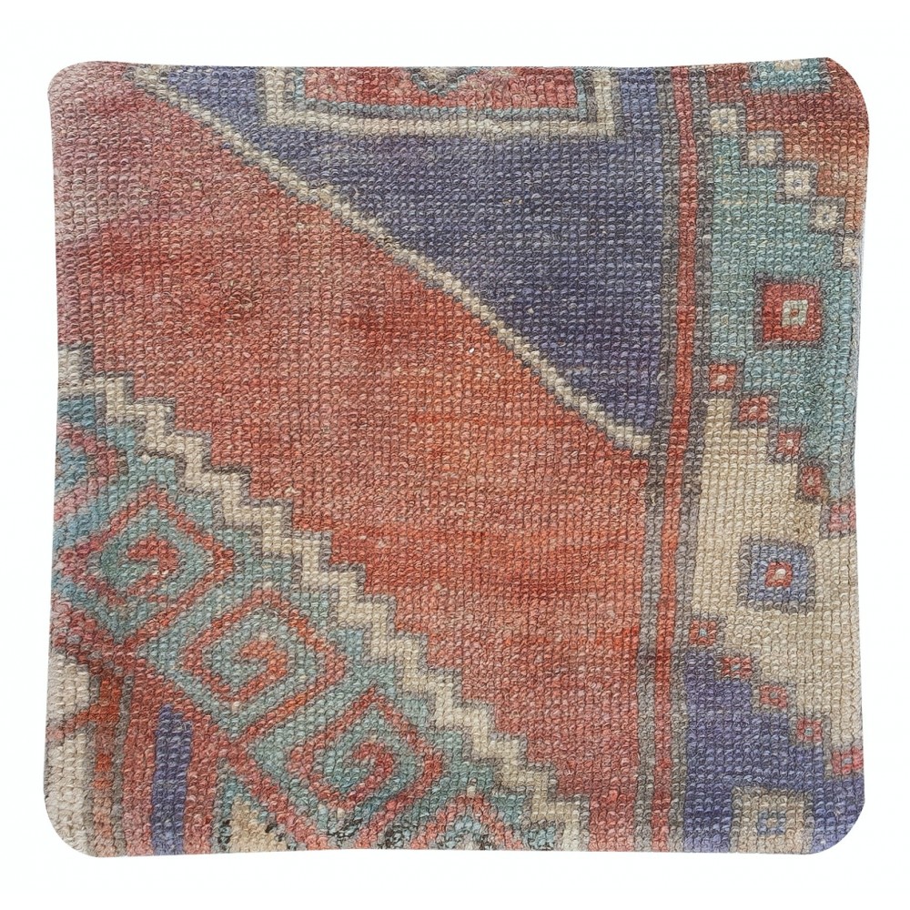 Traditional Turkish Wool Cushion Cover. Handmade Rug Throw Pillow. Home Gift