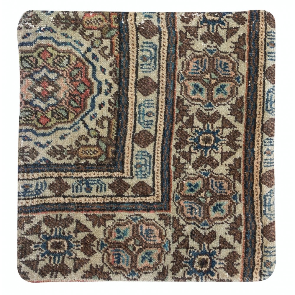 Vintage Handmade Rug Cushion Cover. Turkish Wool Pillowcase. Decorative Throw Pillow Cover