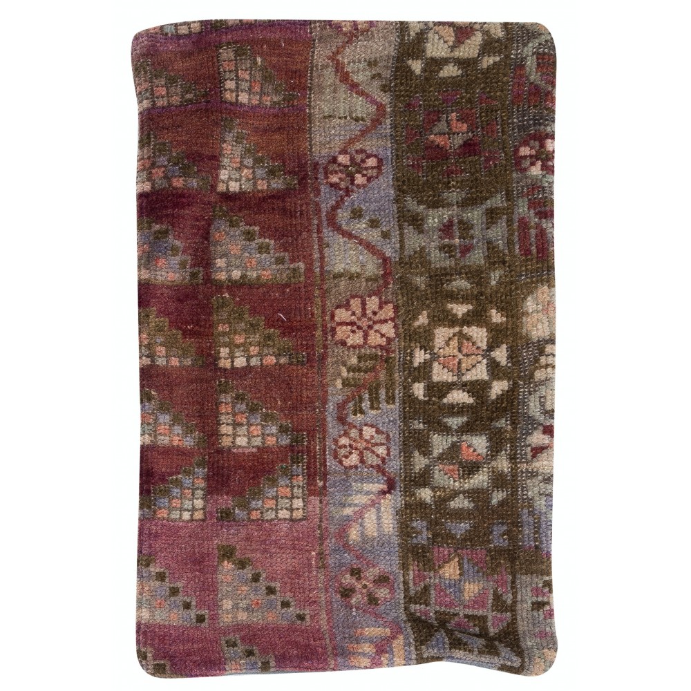 Vintage Handmade Rug Cushion Cover. Turkish Wool Pillowcase. Decorative Throw Pillow Cover