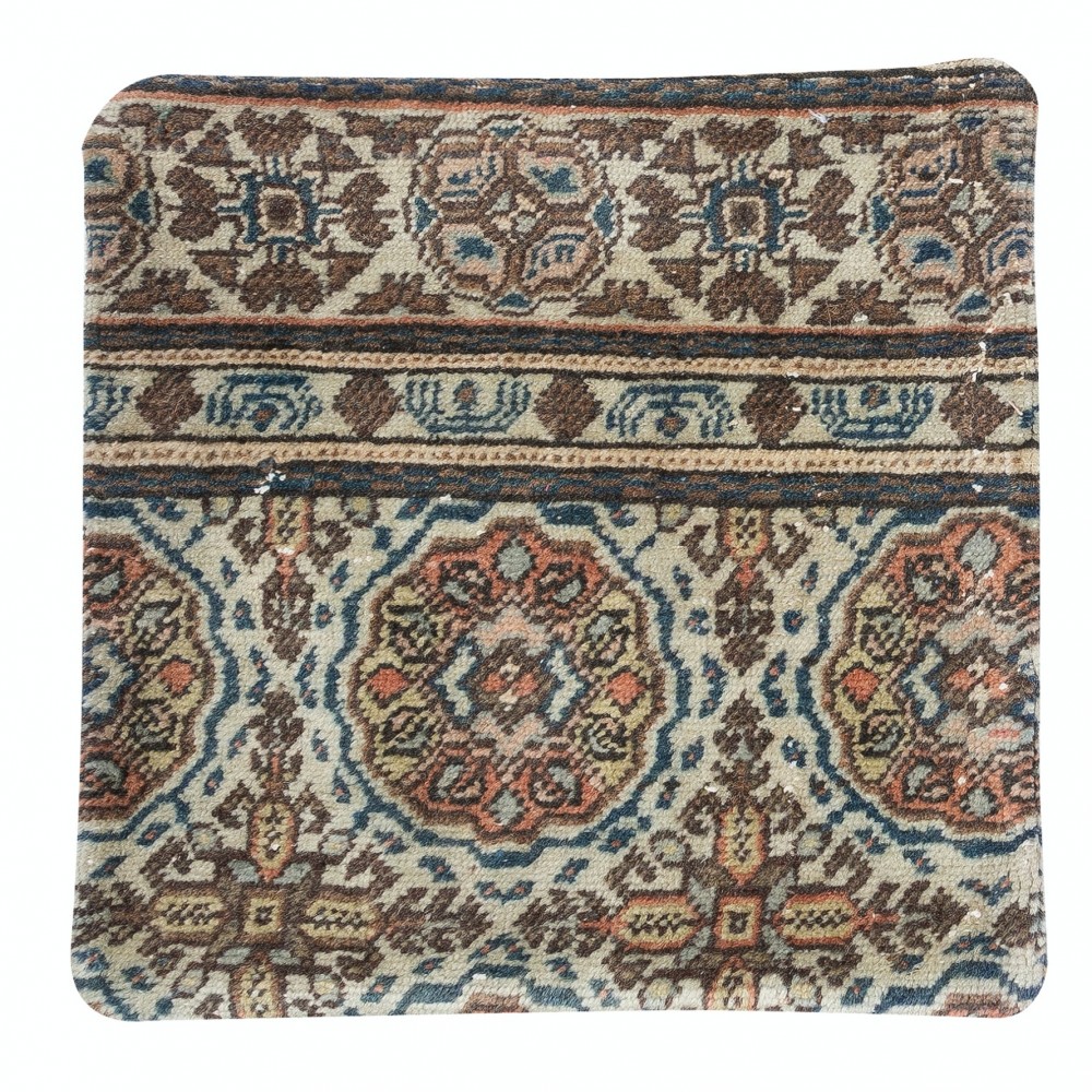 One-of-a-Kind Turkish Rug Pillow. Handknotted Wool Rug Cushion. Vintage Toss Pillow