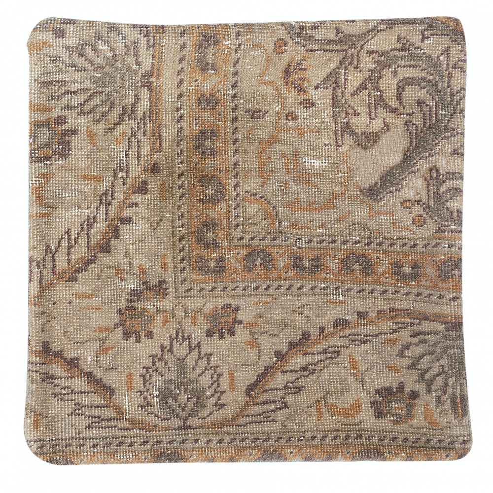 Vintage Turkish Wool Cushion Cover. Handmade Rug Pillow. Rustic Decor Throw Pillow