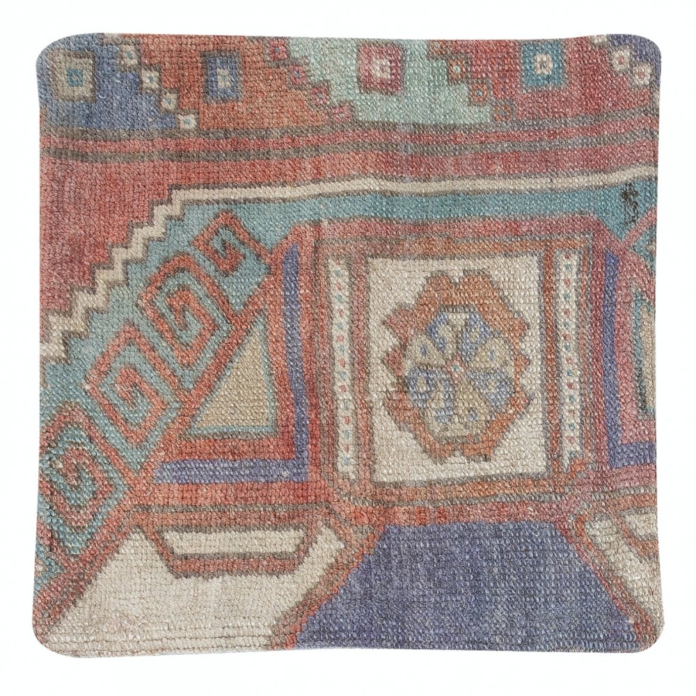 Vintage Handmade Rug Cushion Cover. Turkish Wool Pillowcase. Decorative Throw Pillow Cover