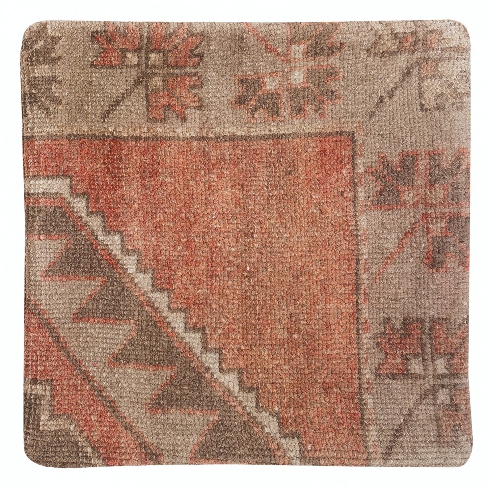 Vintage Wool Cushion. Handknotted Rug Pillow. Ethnic Home Decor. Turkish Throw Pillow