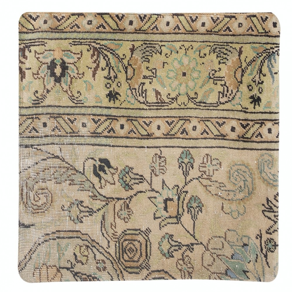 Handknotted Turkish Wool Cushion Cover. Rug Throw Pillow. Home Gift. Vintage Toss Pillow