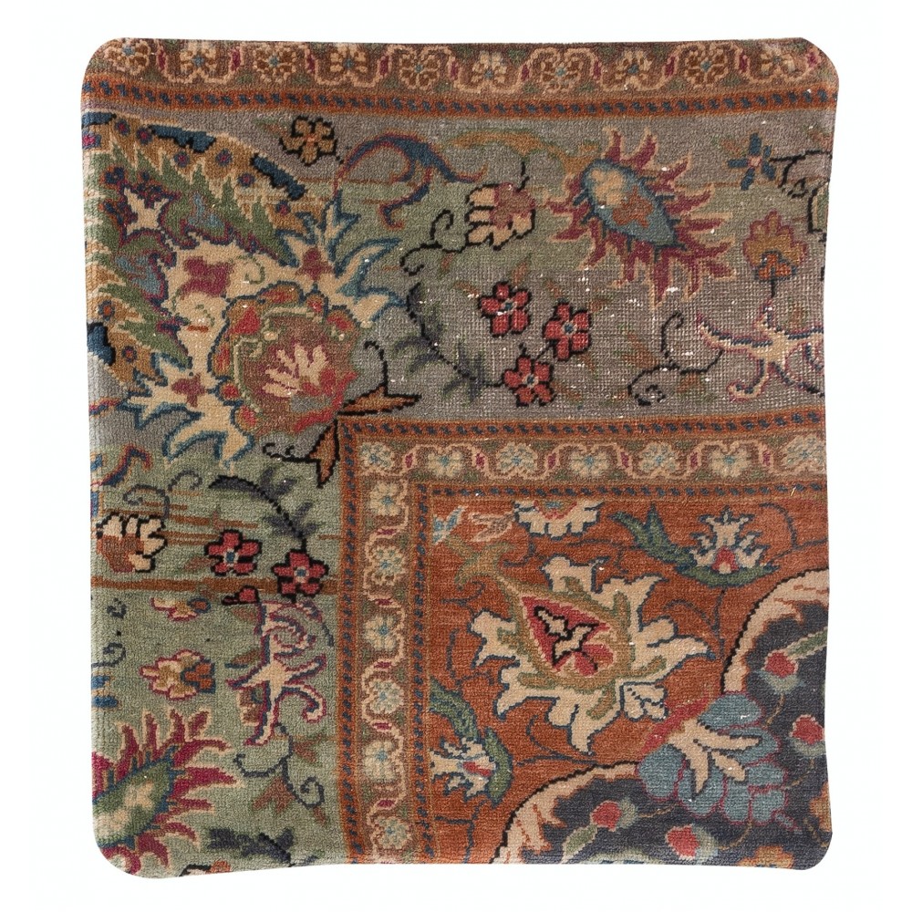 Turkish Rug Throw Pillow. Handmade Wool Cushion Cover. Vintage Toss Pillow