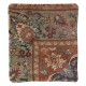 Turkish Rug Throw Pillow. Handmade Wool Cushion Cover. Vintage Toss Pillow