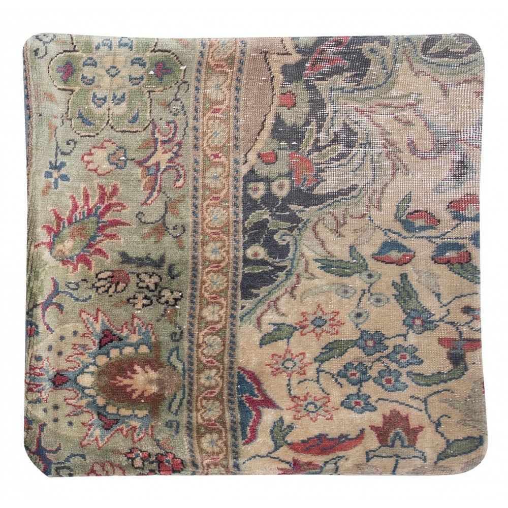 Turkish Rug Throw Pillow. Handmade Wool Cushion Cover. Vintage Toss Pillow