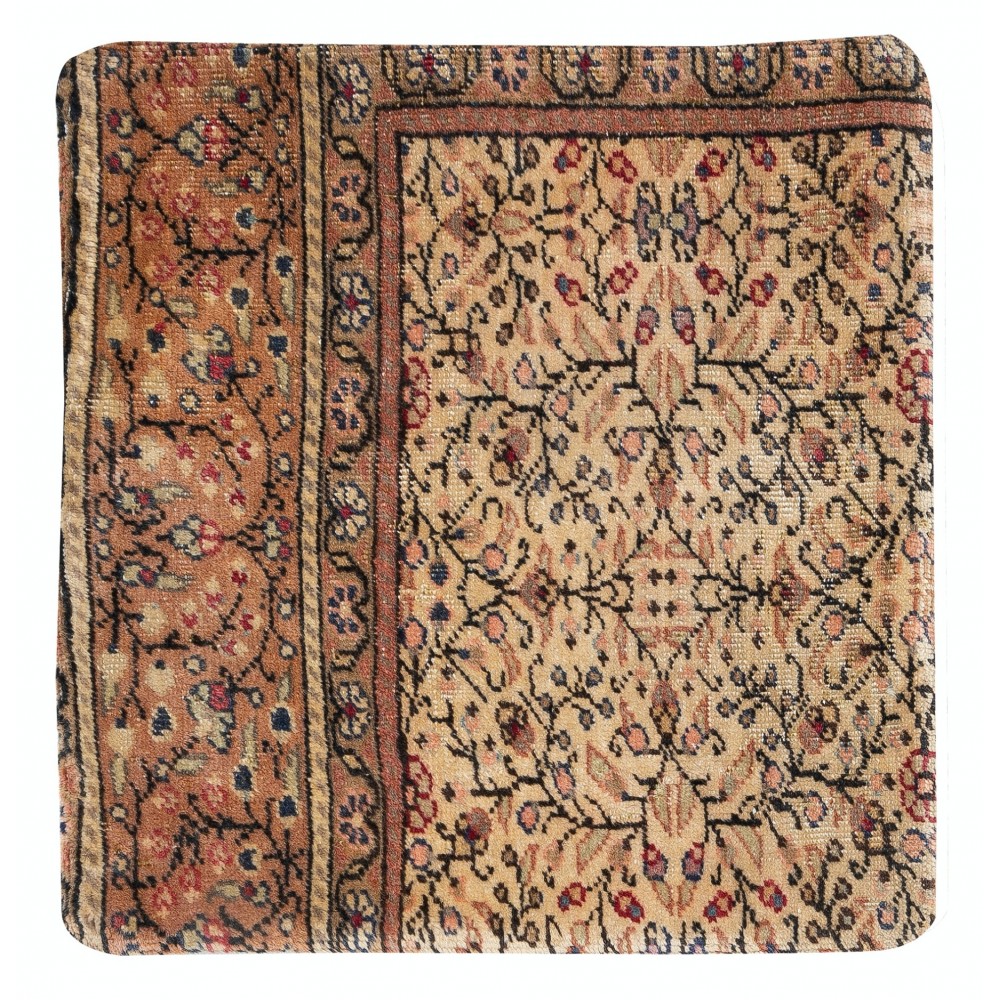Authentic Turkish Wool Cushion Cover. Handknotted Rug Pillow. Rustic Decor. Vintage Throw Pillow