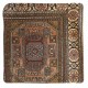 Rustic Handmade Wool Cushion Cover. Vintage Turkish Rug Pillow