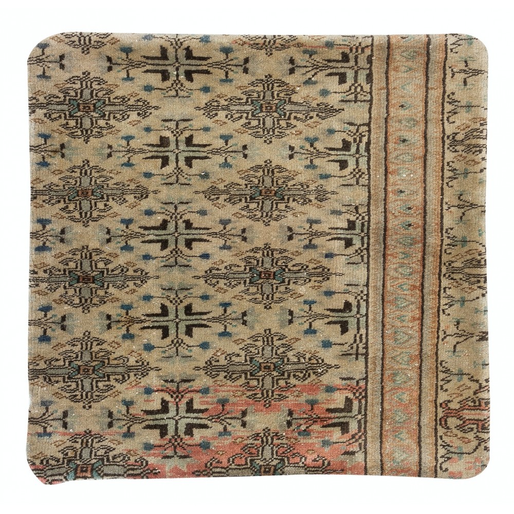 Vintage Toss Pillow Cover. Decorative Handmade Turkish Rug Cushion Cover
