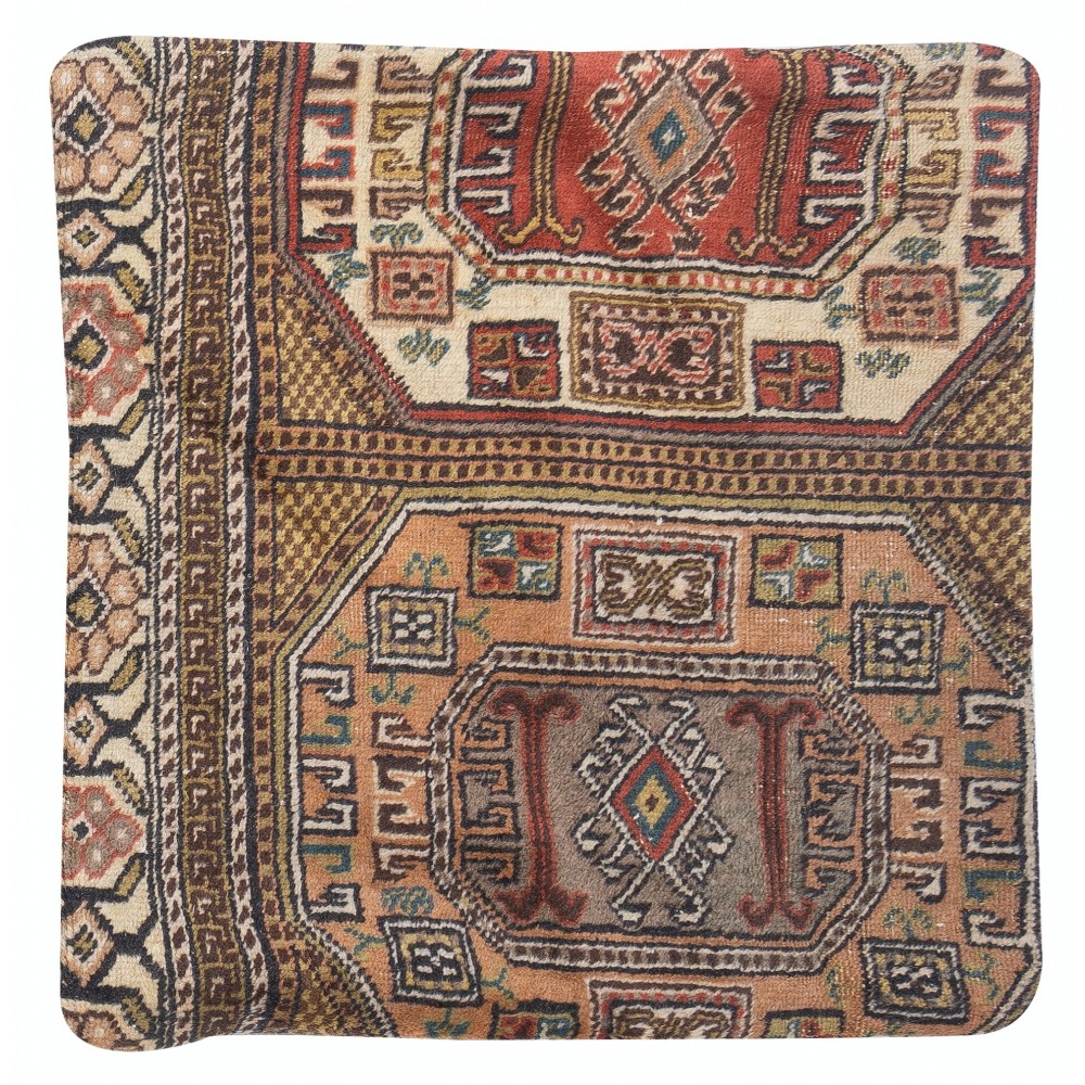 Vintage Turkish Wool Cushion Cover. Handmade Rug Pillow. Rustic Decor Throw Pillow