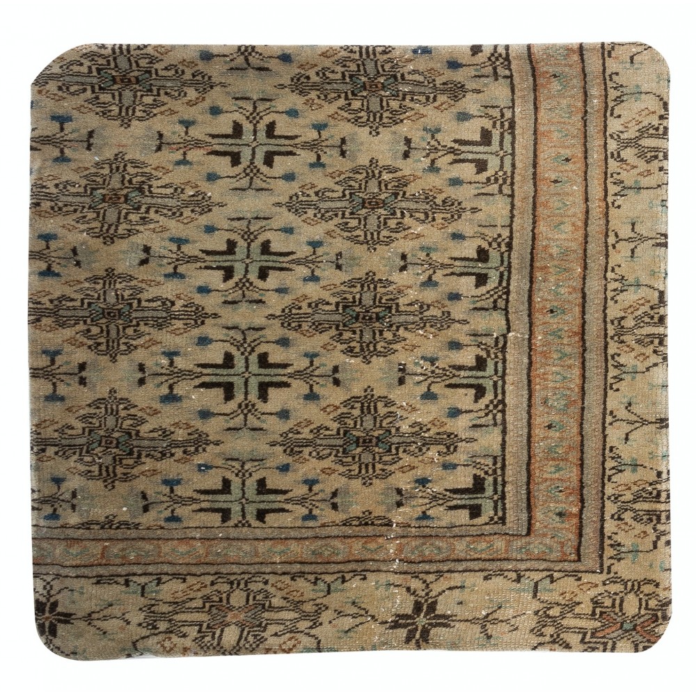 Traditional Turkish Wool Cushion Cover. Handmade Rug Pillow. Vintage Throw Pillow