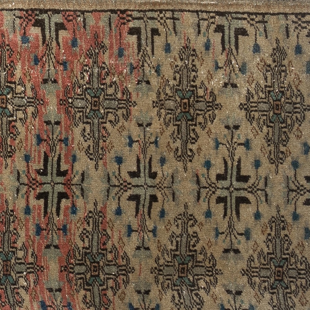 One-of-a-Kind Turkish Rug Pillow. Handknotted Wool Rug Cushion. Vintage Toss Pillow