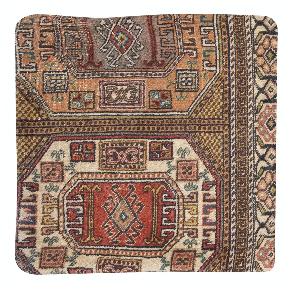 Vintage Turkish Wool Cushion Cover. Handmade Rug Pillowcase. Farmhouse Decor Throw Pillow Cover