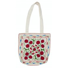 Silk Embroidery Handbag. New Suzani Textile Bag