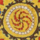 Silk Embroidery Cushion Cover. Yellow Pillow. Modern Lace Pillow