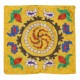 Silk Embroidery Cushion Cover. Yellow Pillow. Modern Lace Pillow