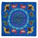 Hand Embroidered Silk and Cotton Cushion Cover. Blue Toss Pillow. New Lace Pillow