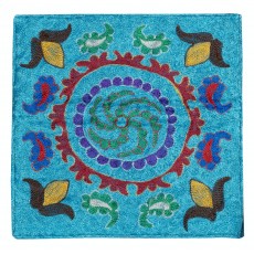 Silk Embroidery Cushion Cover. Light Blue Pillowcase. Modern Throw Pillow. New Toss Pillow