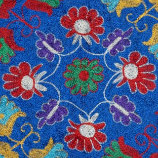 Blue Color Silk Embroidery Cushion Cover. Handmade Pillowcase. Modern Lace Pillow Blue Color Silk Embroidery Cushion Cover. Handmade Pillowcase. Modern Lace Pillow