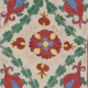 Hand Embroidered Silk and Cotton Cushion Cover. Uzbek Toss Pillow. New Lace Pillow