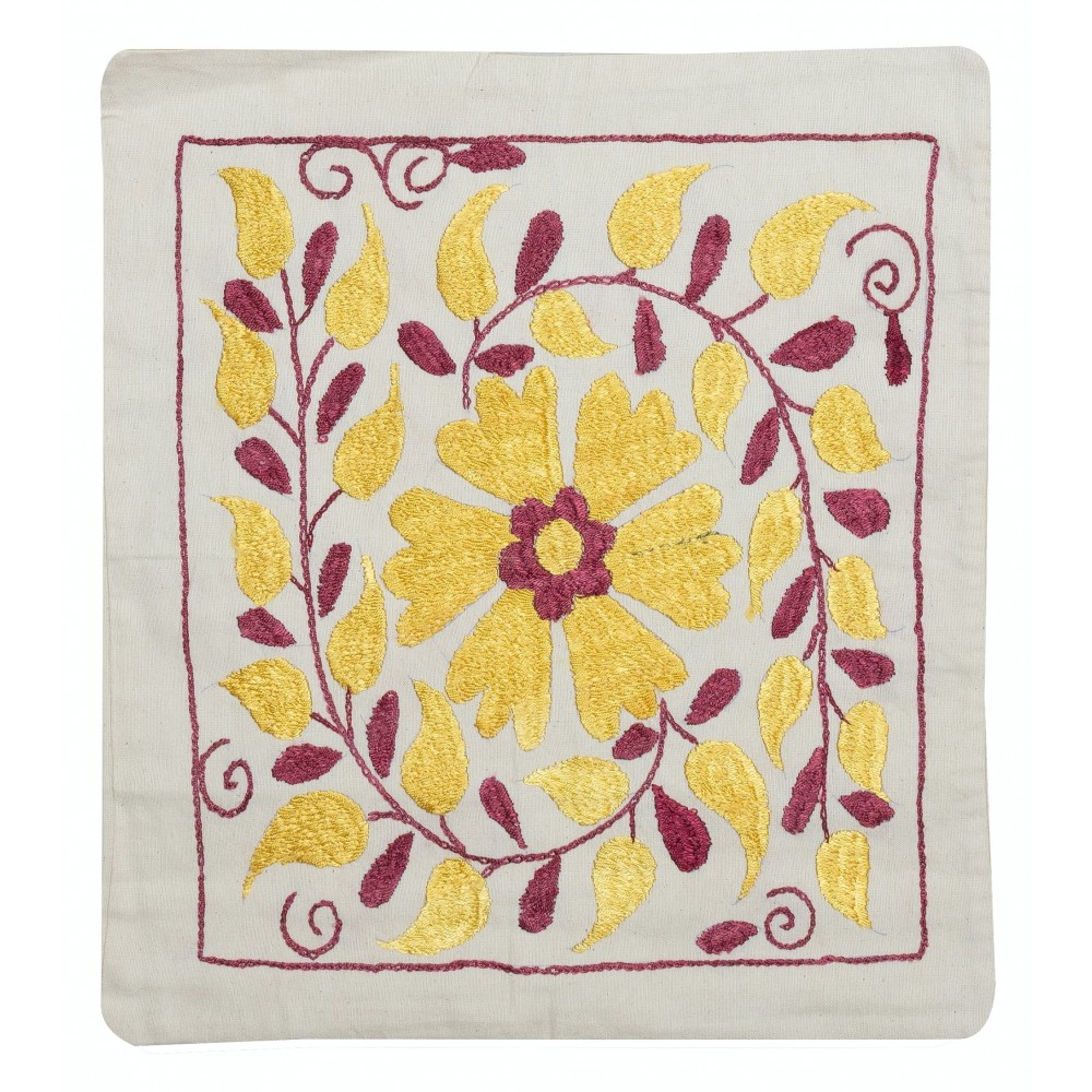 Embroidered Cotton Cushion Cover. New Toss Pillow. Modern Lace Pillow. Handmade Throw Pillow