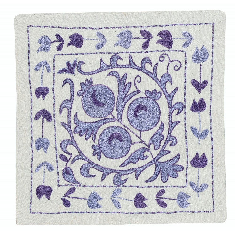 All Cotton Cushion Cover. Blue Lace Pillow. Embroidered Pillowcase. Contemporary Toss Pillow