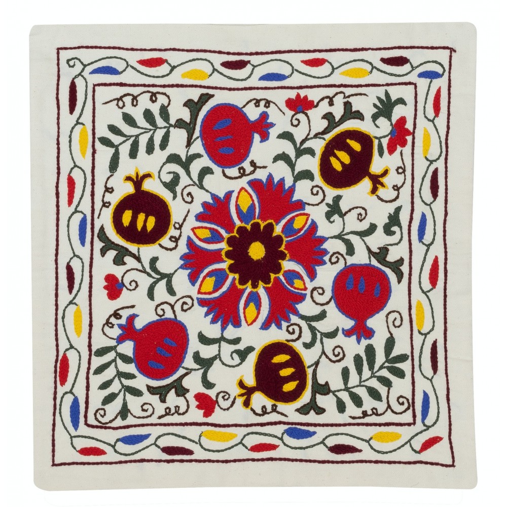 Embroidered 100% Cotton Cushion Cover. Contemporary Lace Pillow. Handmade Toss Pillow Cover
