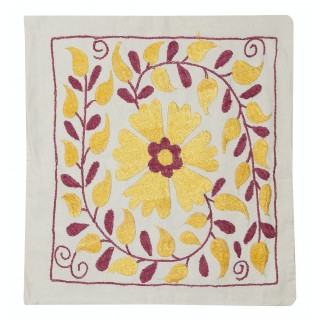 100% Cotton Cushion Cover. Contemporary Lace Pillow. Embroidery Toss Pillow