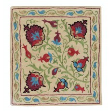 Silk Embroidery Cushion Cover. Contemporary Toss Pillow Cover. Handmade Pillowcase