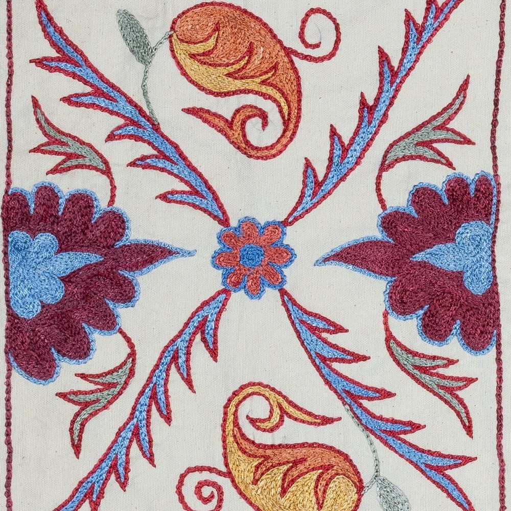 Modern Cushion Cover Made of Cotton. Embroidered Pillow. Uzbek Throw Pillow