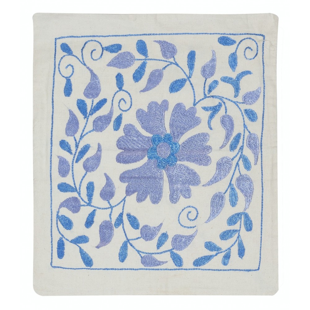 Embroidered 100% Cotton Cushion Cover. Elegant Home Decor. Handmade Pillowcase