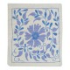All Cotton Embroidered Cushion Cover. Handmade Pillowcase. Blue Toss Pillow
