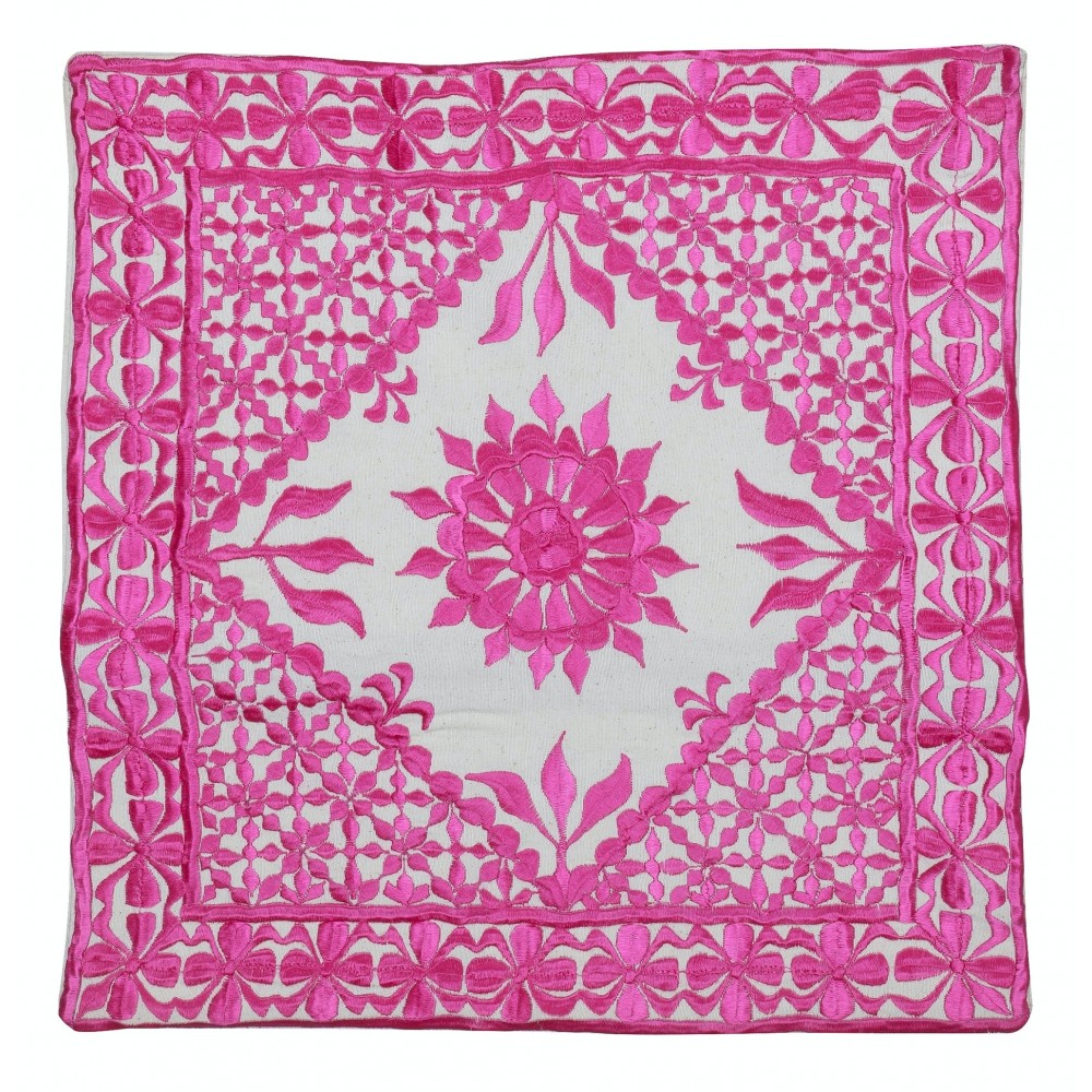 Contemporary Throw Pillow. 100% Cotton Cushion Cover. Pink Pillowcase