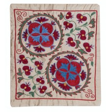 Silk Embroidery Cushion Cover. Handmade Pillowcase. Modern Lace Pillow