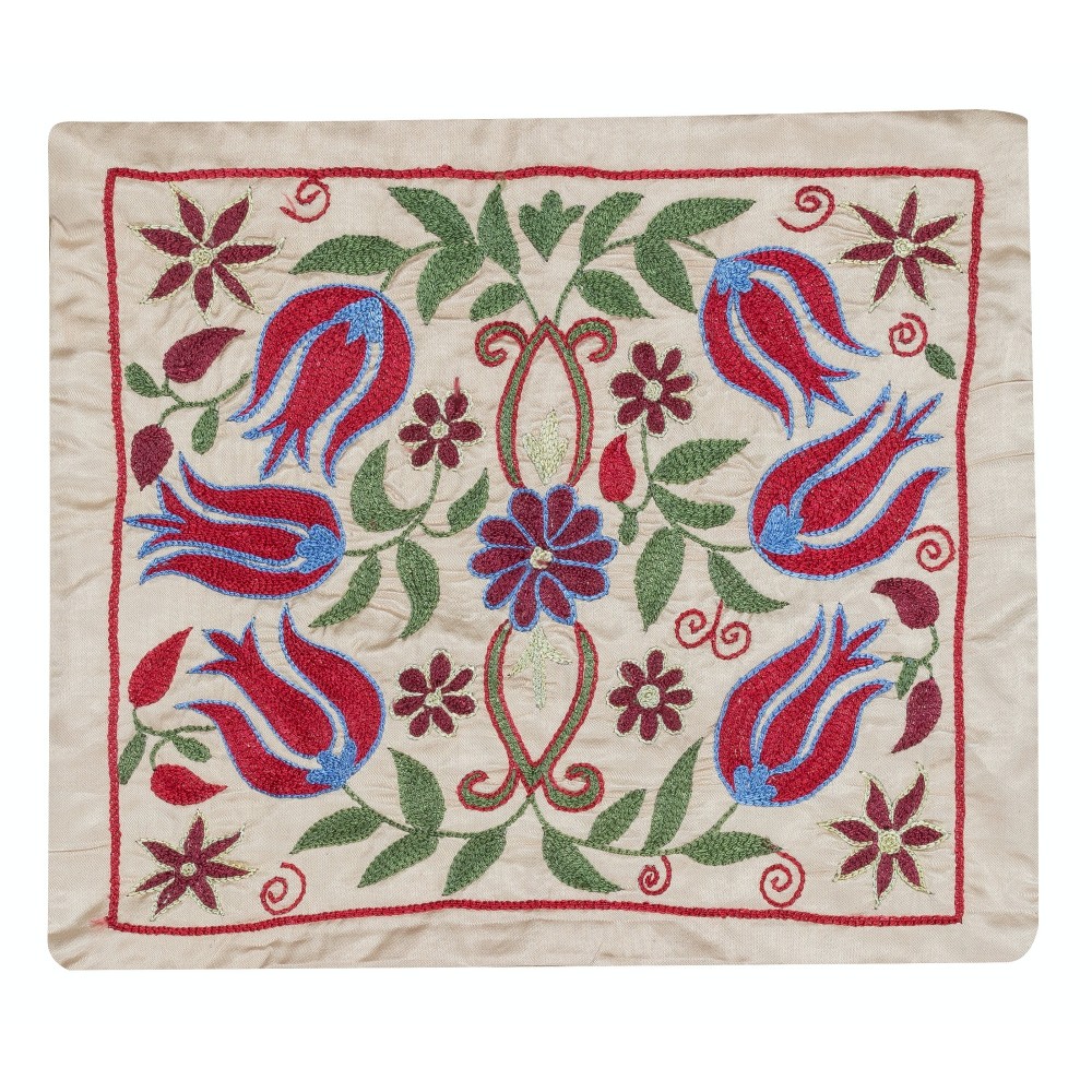 Silk Embroidery Cushion Cover. Handmade Pillowcase. Modern Throw Pillow. New Toss Pillow