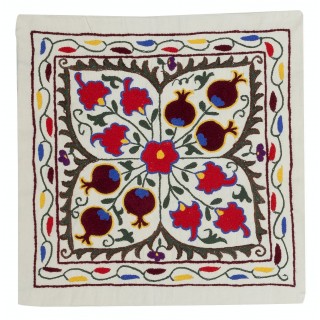 Colorful Cushion Cover. Embroidered Pillowcase. Cotton Throw Pillow. Modern Lace Pillow
