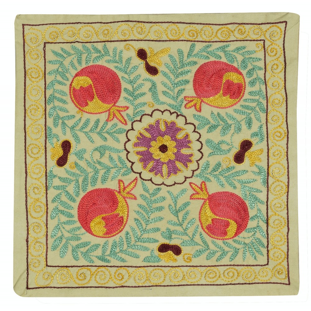 Silk Embroidery Cushion Cover. Handmade Pillowcase. Modern Lace Pillow
