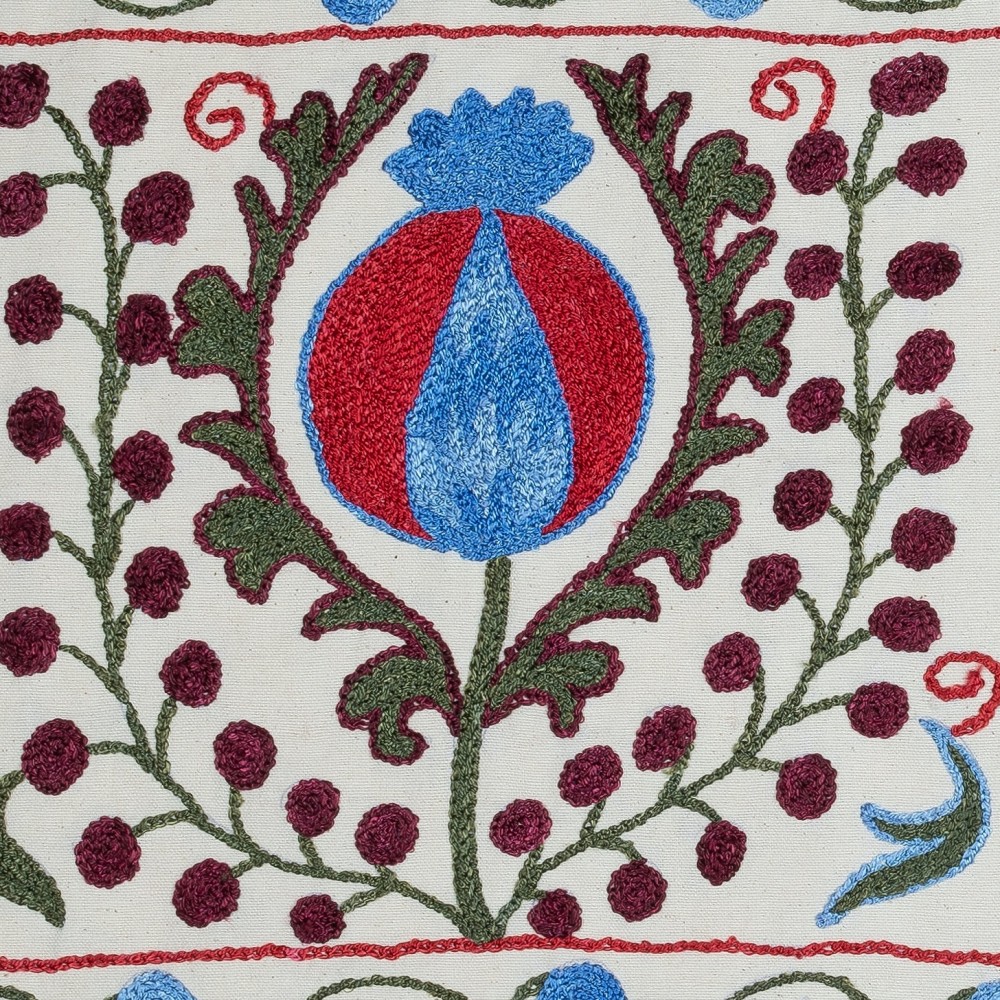 100% Cotton Pillow Cover. Embroidered Throw Cushion. Handmade Lace Pillow