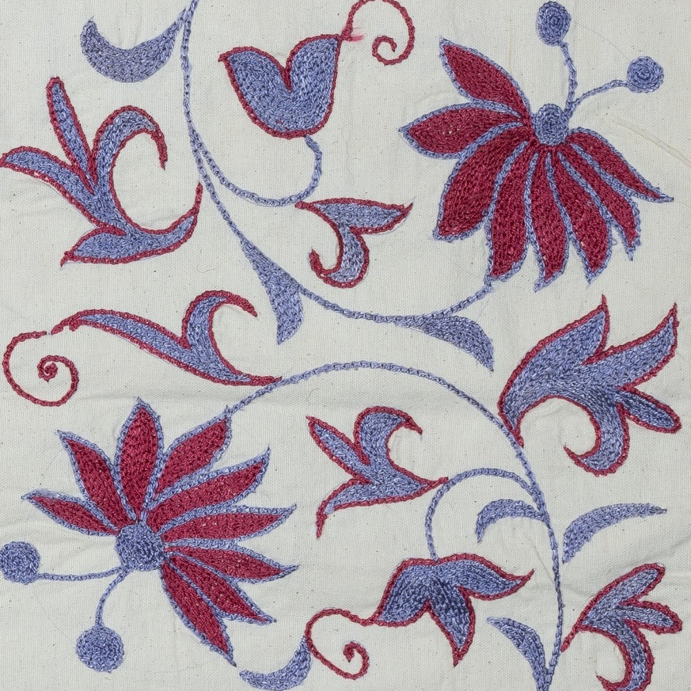 Modern Cushion Cover. 100% Cotton Lace Pillow. Hand Embroidered Pillowcase. Made in Uzbekistan