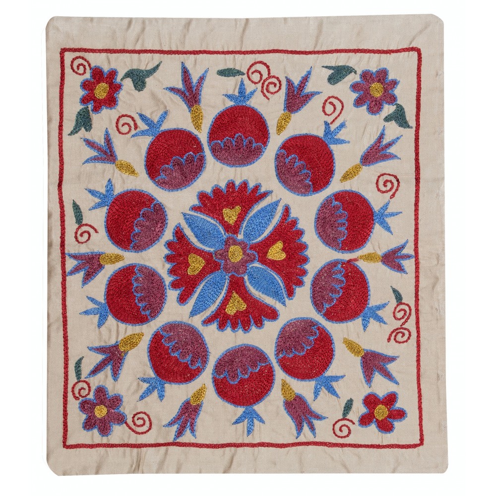 Silk Embroidery Cushion Cover. Handmade Pillowcase. Modern Lace Pillow